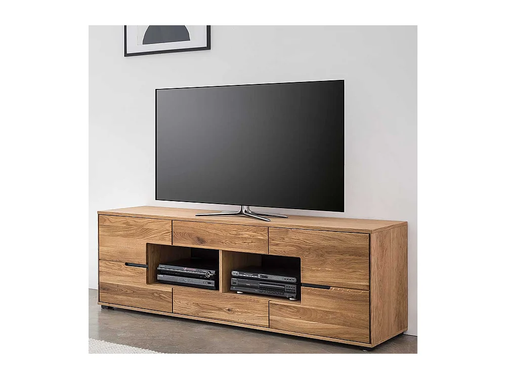 TV Unterschrank Eiche teilmassiv in modernem Design 190 cm breit