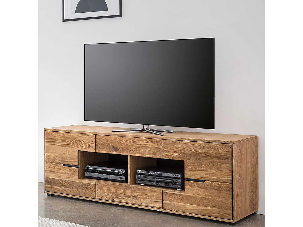 TV Unterschrank Eiche teilmassiv in modernem Design 190 cm breit