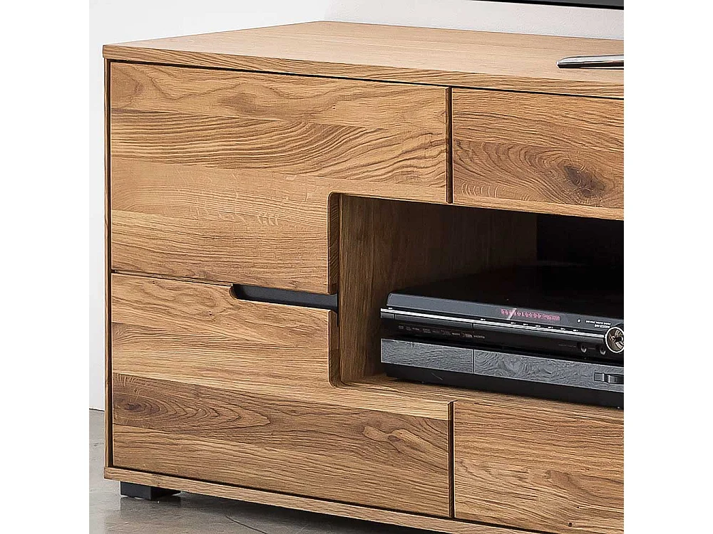 TV Unterschrank Eiche teilmassiv in modernem Design 190 cm breit