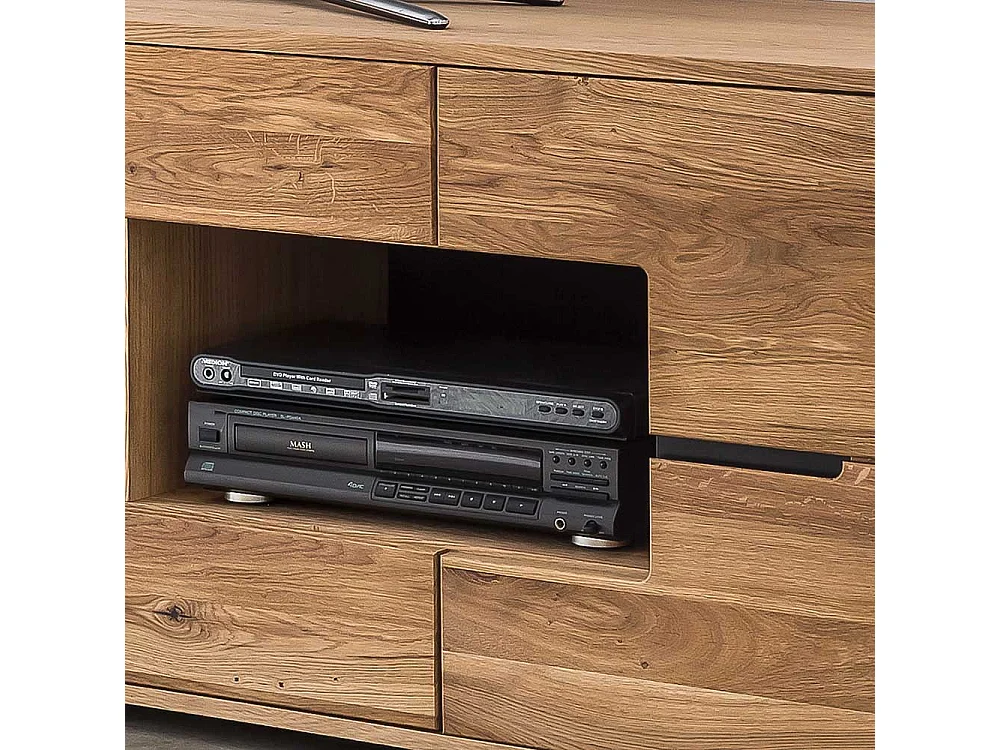 TV Unterschrank Eiche teilmassiv in modernem Design 190 cm breit