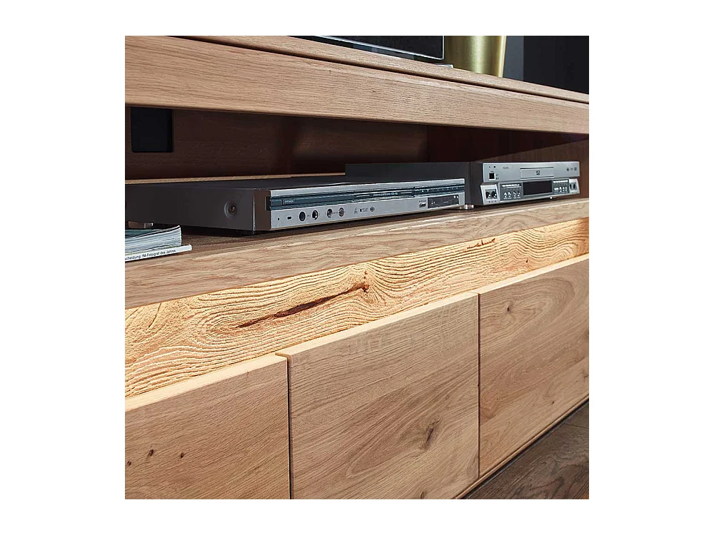 Fernsehboard aus Wildeiche Massivholz LED Beleuchtung
