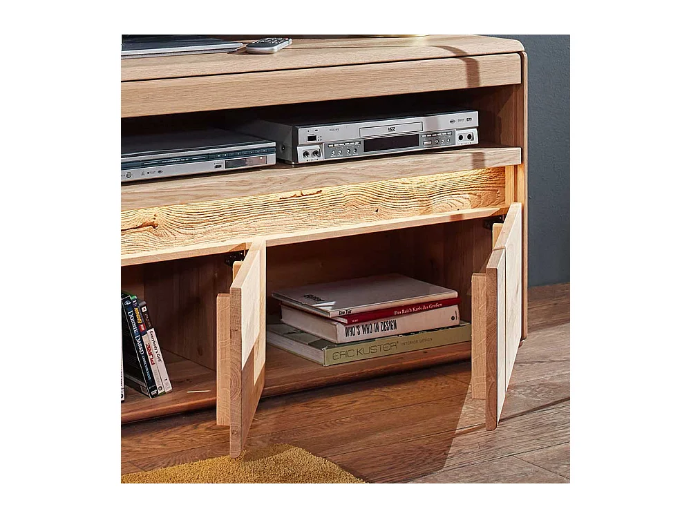 Fernsehboard aus Wildeiche Massivholz LED Beleuchtung