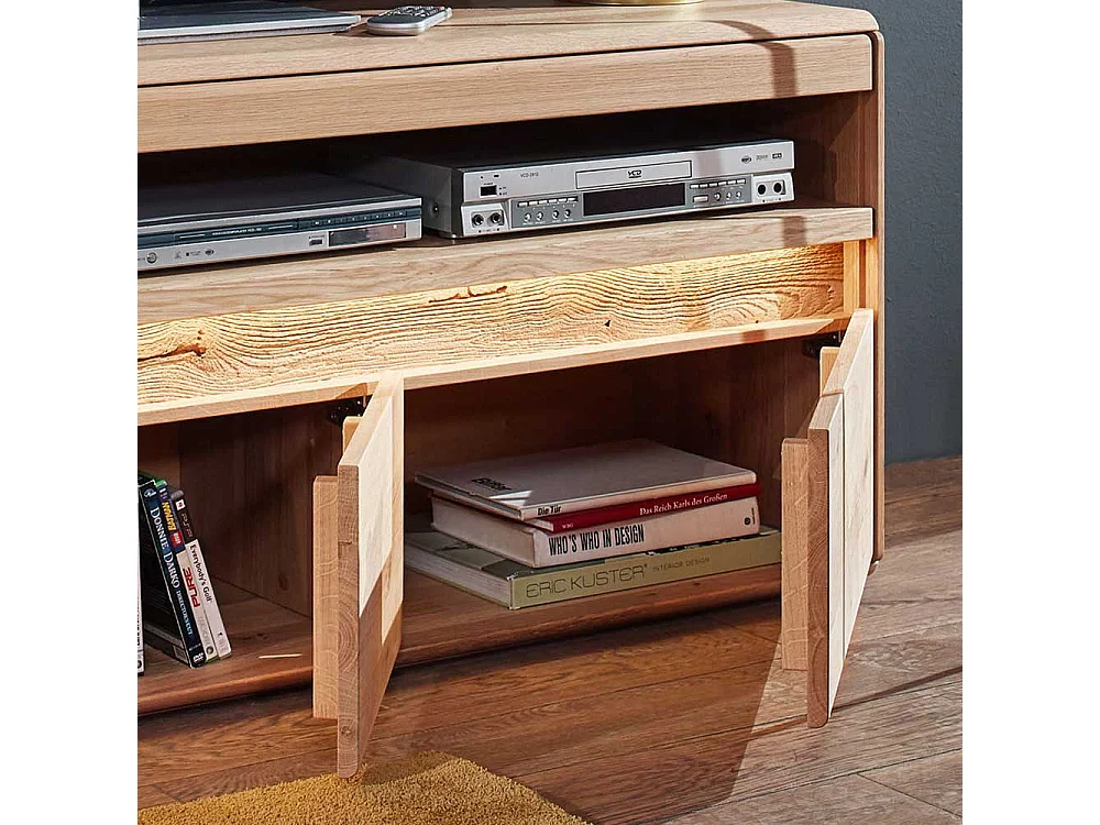 Fernsehboard aus Wildeiche Massivholz LED Beleuchtung