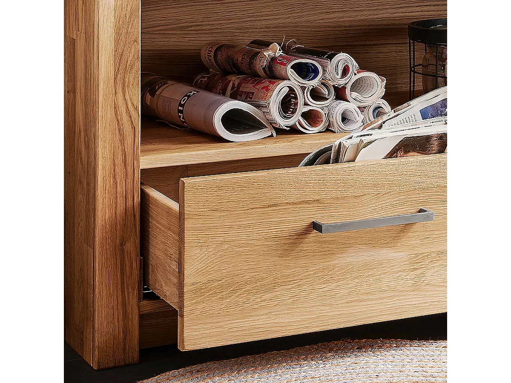 TV Lowboard aus Wildeiche Massivholz einer Schublade