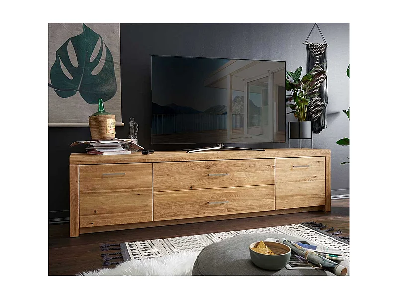 TV Board aus Wildeiche Massivholz 2 türig mit Soft Close