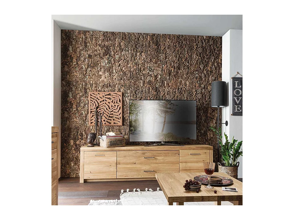 TV Board aus Wildeiche Massivholz 2 türig mit Soft Close
