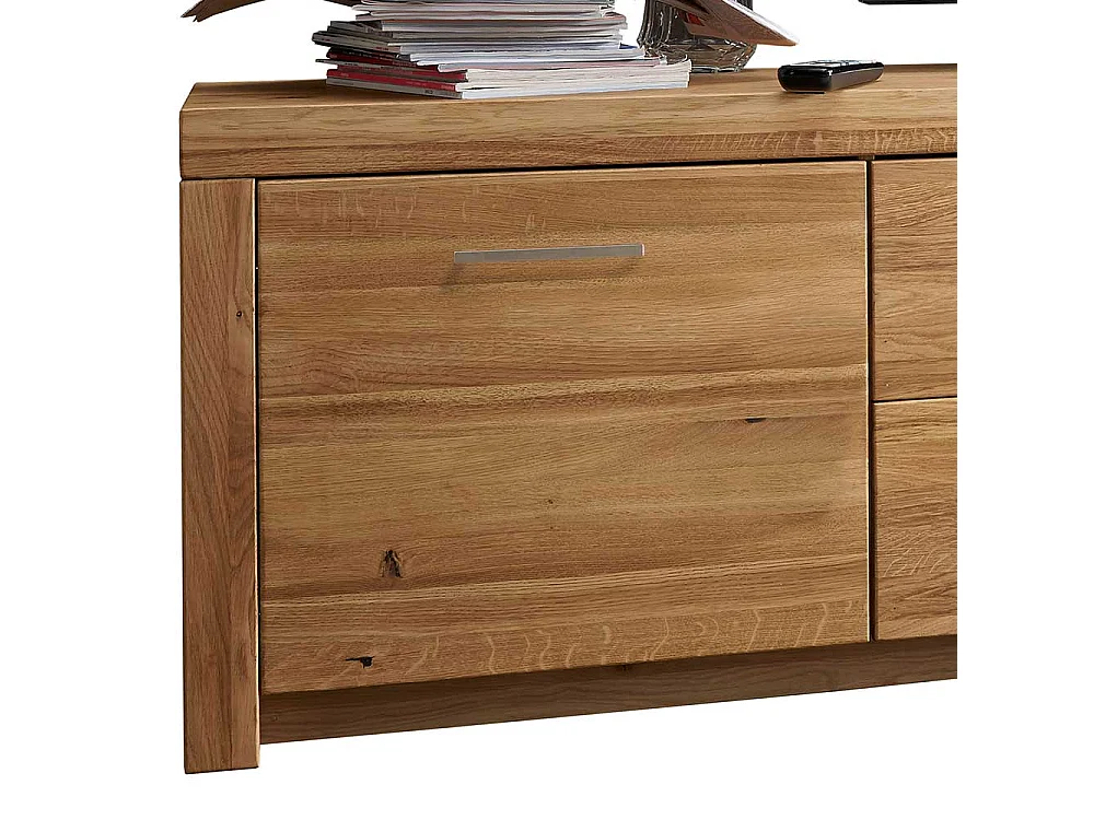 TV Board aus Wildeiche Massivholz 2 türig mit Soft Close