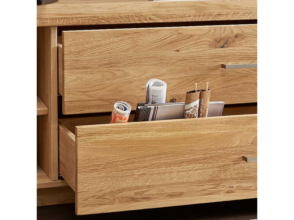TV Board aus Wildeiche Massivholz 2 türig mit Soft Close
