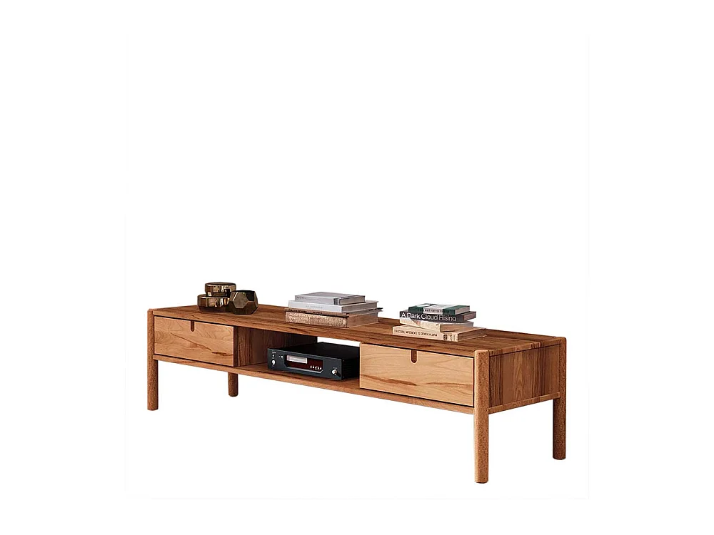 TV Möbel aus Wildbuche Massivholz geölt zwei Schubladen