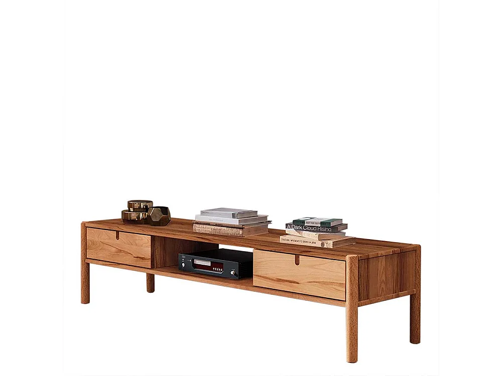 TV Möbel aus Wildbuche Massivholz geölt zwei Schubladen