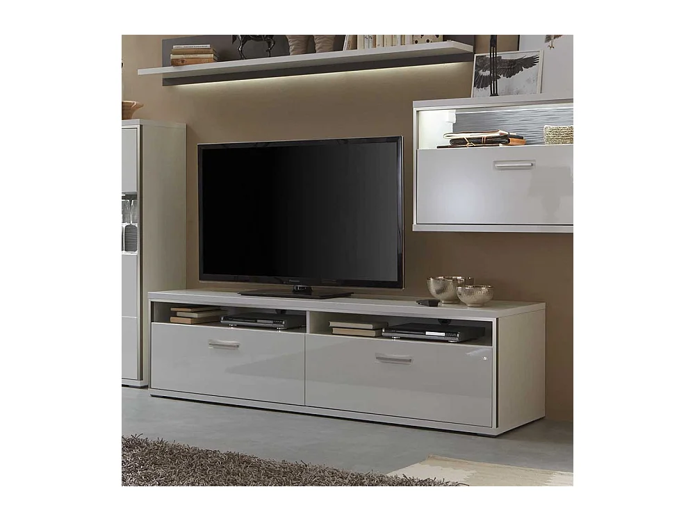 Hochglanz Lowboard in Weiß 50 cm hoch