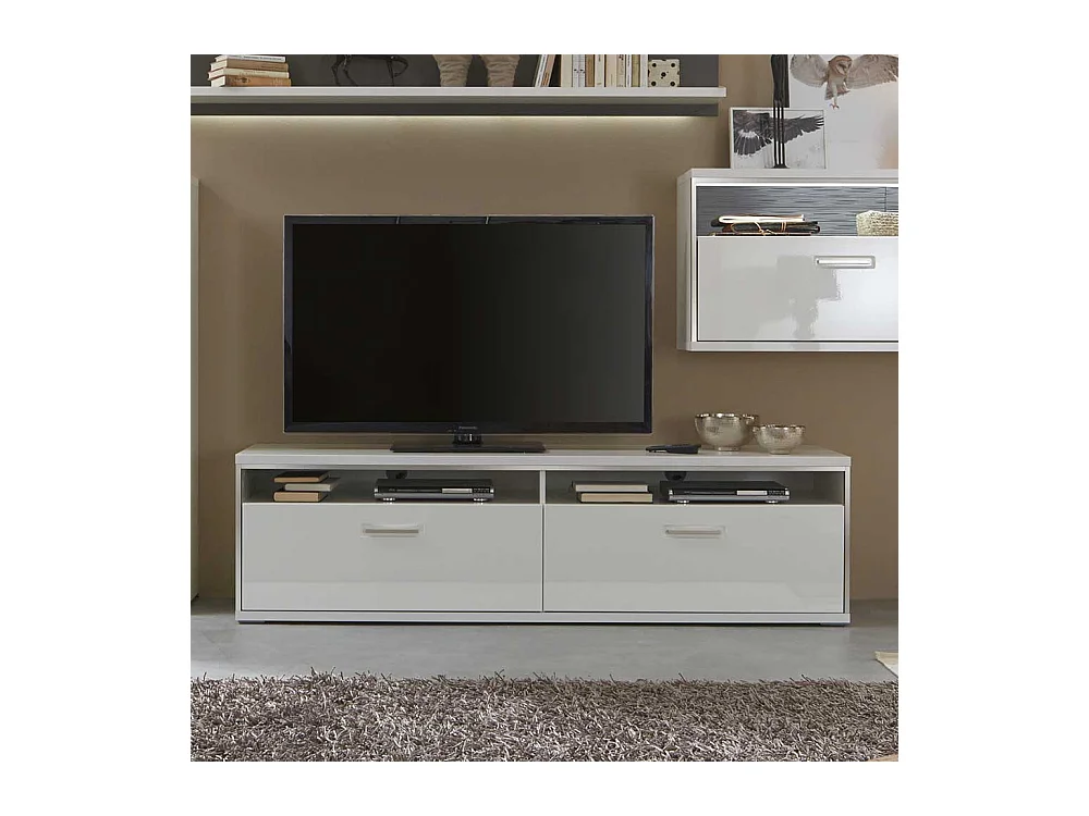 Hochglanz Lowboard in Weiß 50 cm hoch