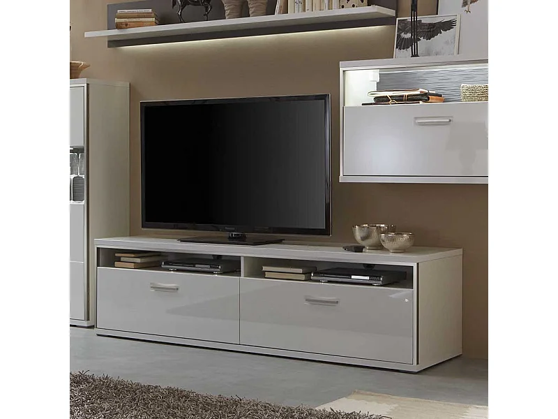 Hochglanz Lowboard in Weiß 50 cm hoch