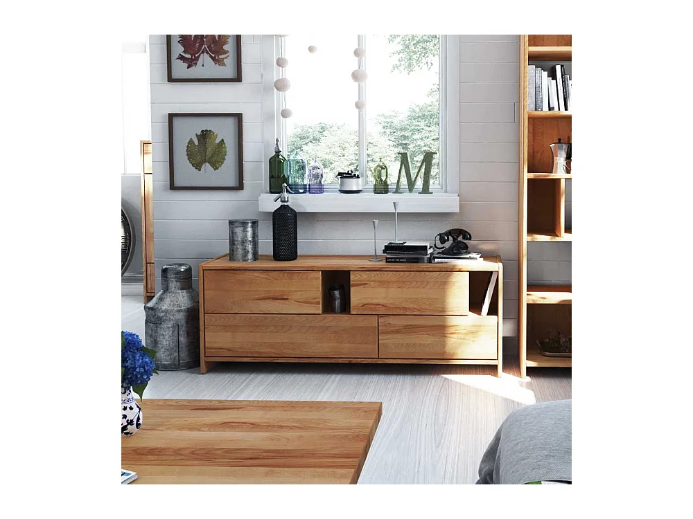 Massivholz Lowboard aus Kernbuche geölt modern