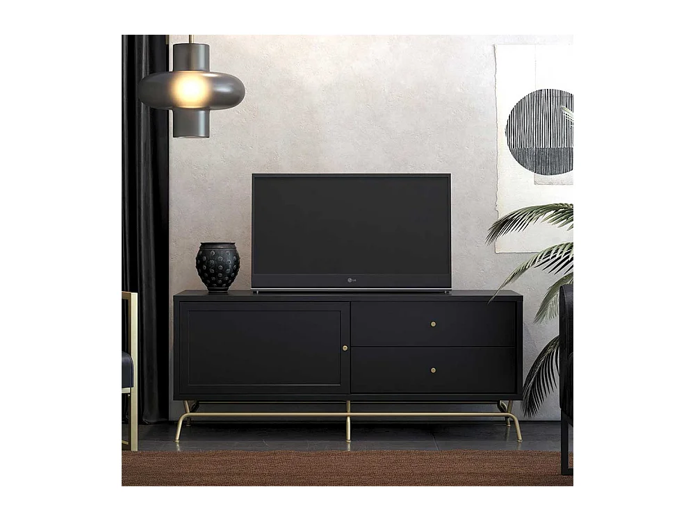 TV-Board mit Schiebetür zwei Schubladen