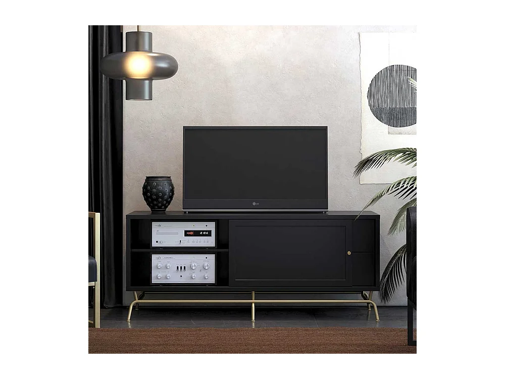 TV-Board mit Schiebetür zwei Schubladen