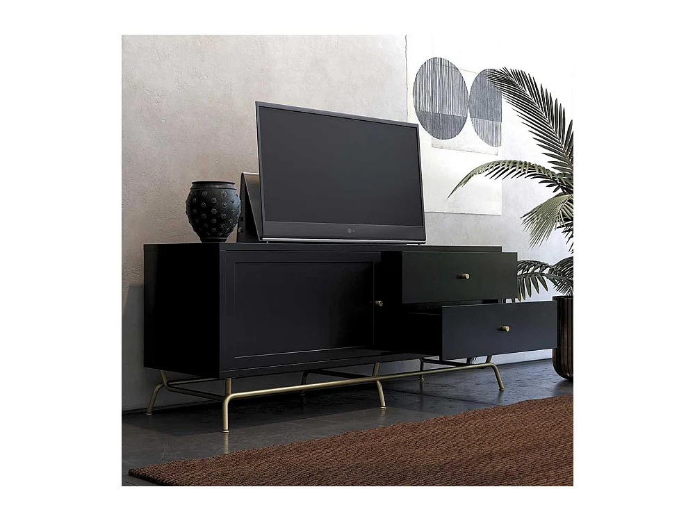 TV-Board mit Schiebetür zwei Schubladen