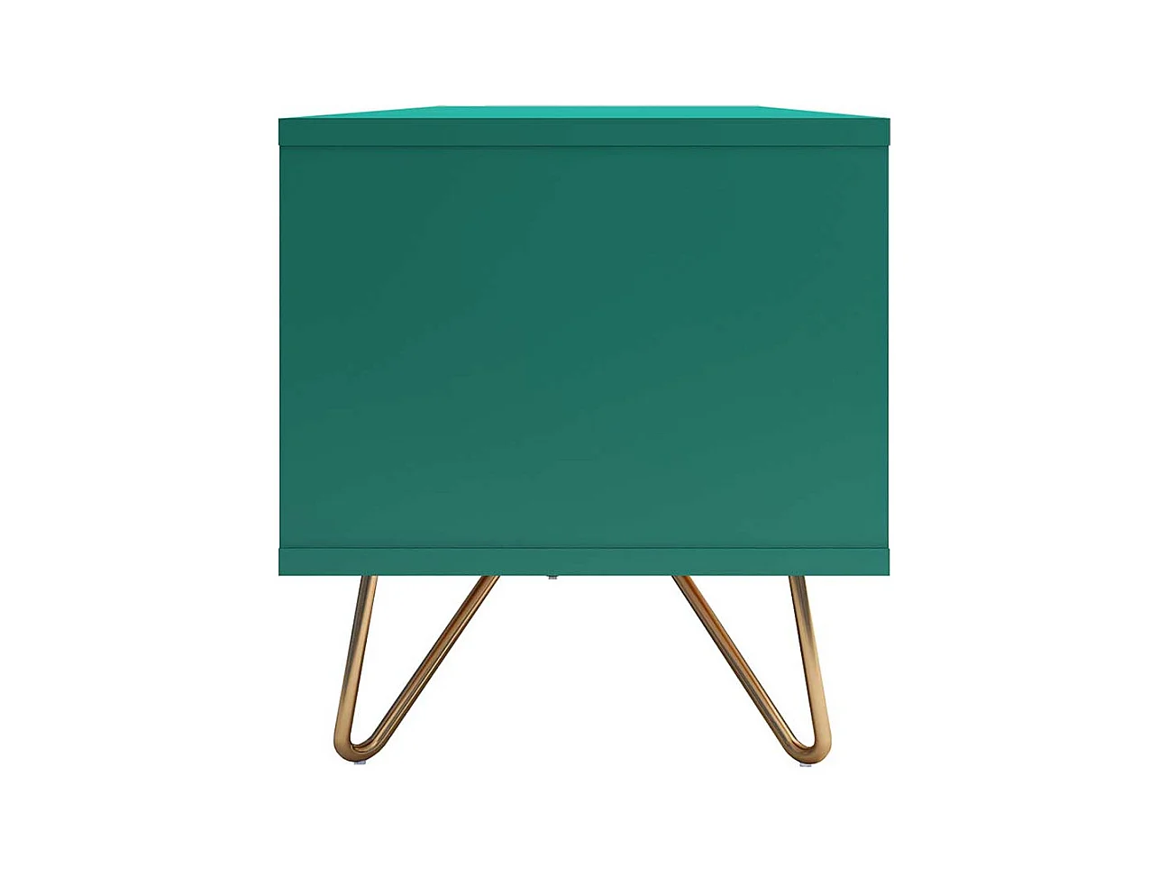 TV Unterschrank in Grün und Goldfarben Vierfußgestell