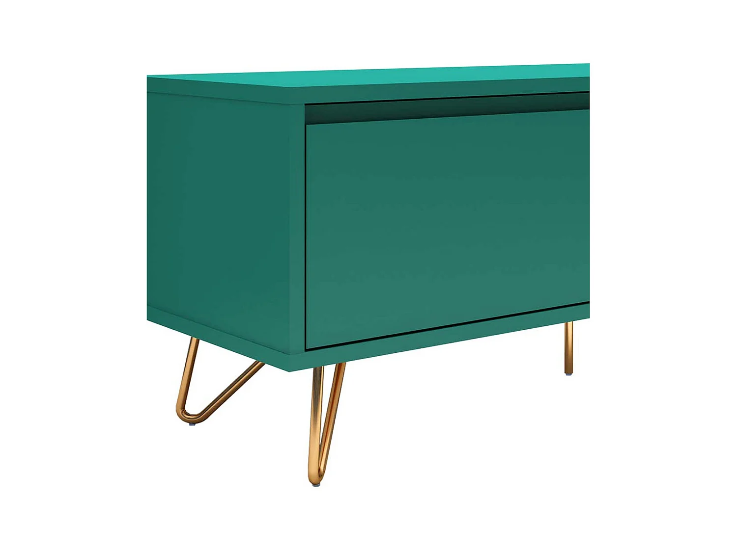 TV Unterschrank in Grün und Goldfarben Vierfußgestell