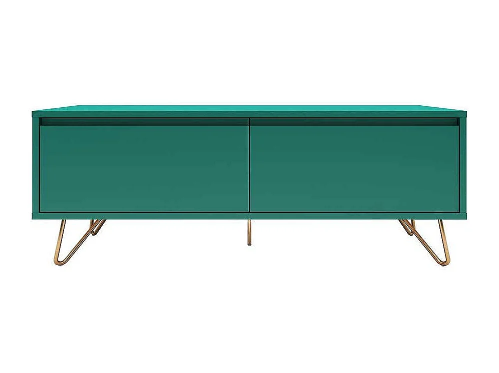 TV Unterschrank in Grün und Goldfarben Vierfußgestell