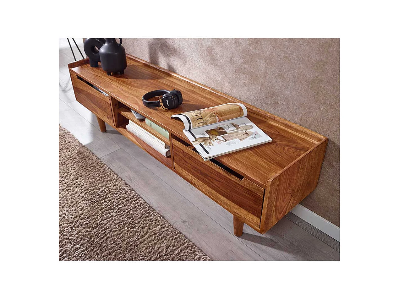 Flachstrecke Wohnzimmer aus Sheesham Massivholz 145 cm breit