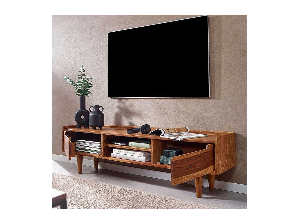 Flachstrecke Wohnzimmer aus Sheesham Massivholz 145 cm breit