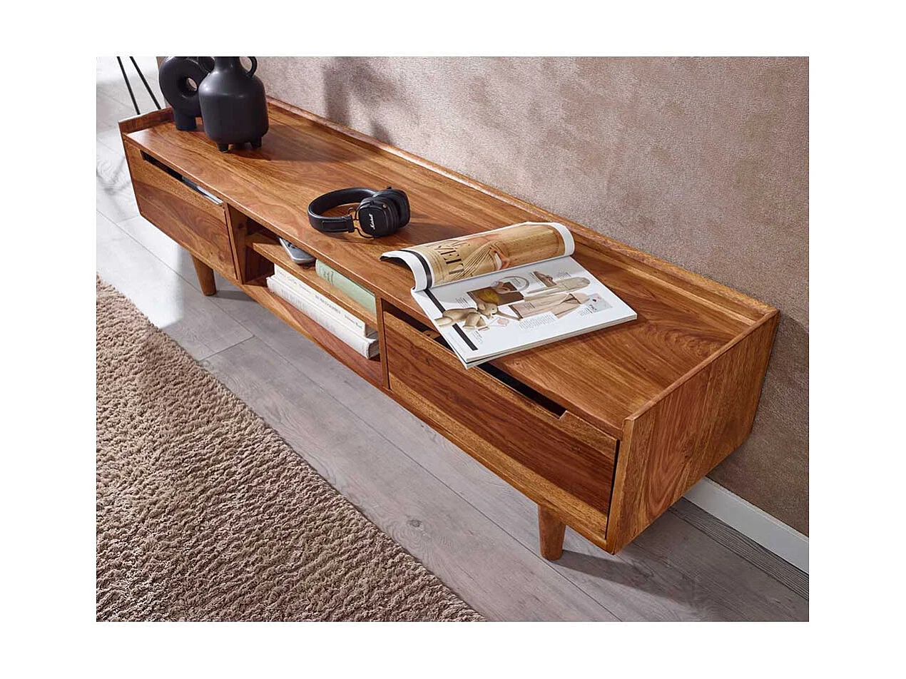 Flachstrecke Wohnzimmer aus Sheesham Massivholz 145 cm breit