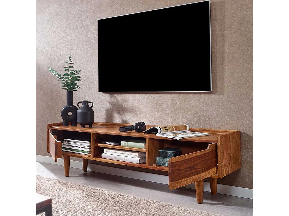 Flachstrecke Wohnzimmer aus Sheesham Massivholz 145 cm breit