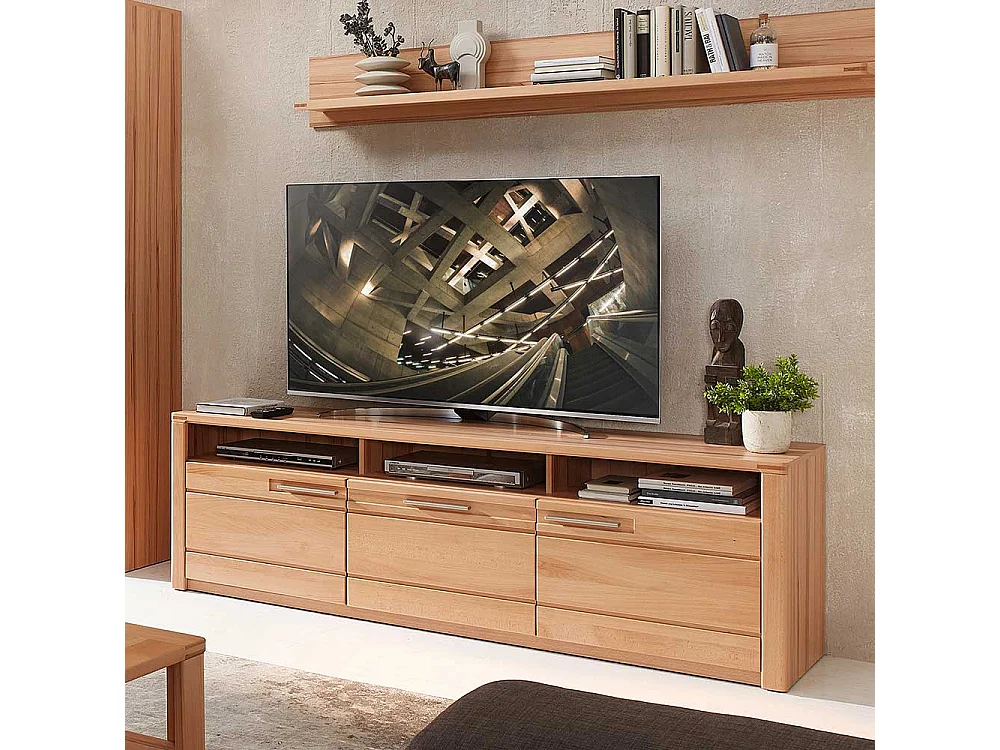 TV Phonoschrank in Kernbuchefarben 190 cm breit - 58 cm hoch
