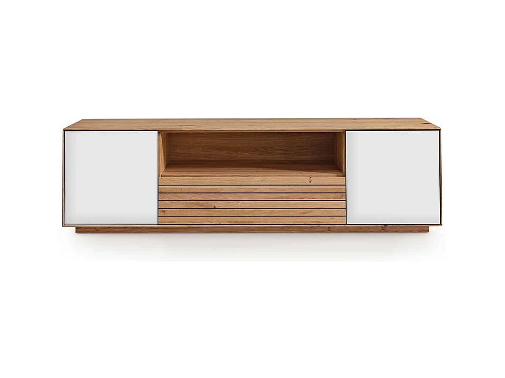 TV Lowboard Lowboard mit Türen und einem offenen Gerätefach