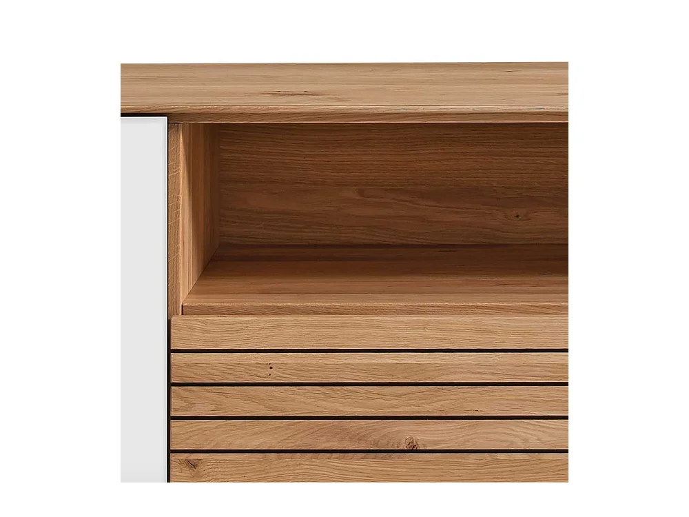 TV Lowboard Lowboard mit Türen und einem offenen Gerätefach