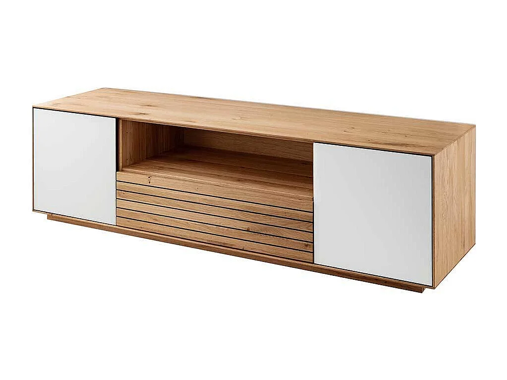 TV Lowboard Lowboard mit Türen und einem offenen Gerätefach