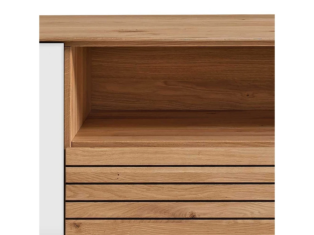 TV Lowboard Lowboard mit Türen und einem offenen Gerätefach