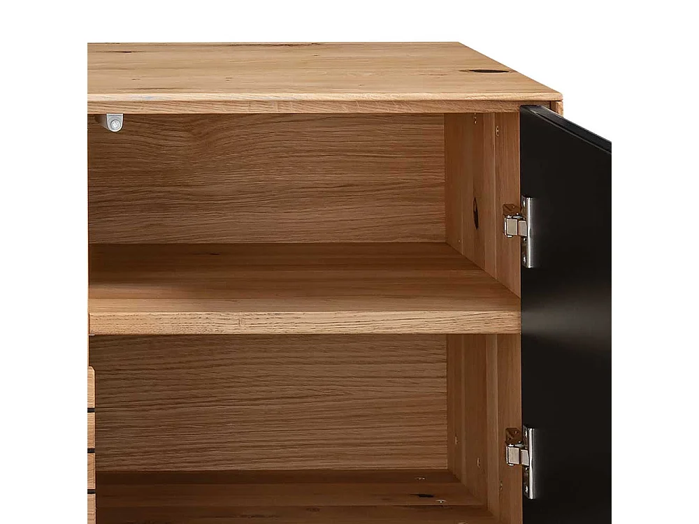 TV Lowboard Lowboard mit Türen und einem offenen Gerätefach