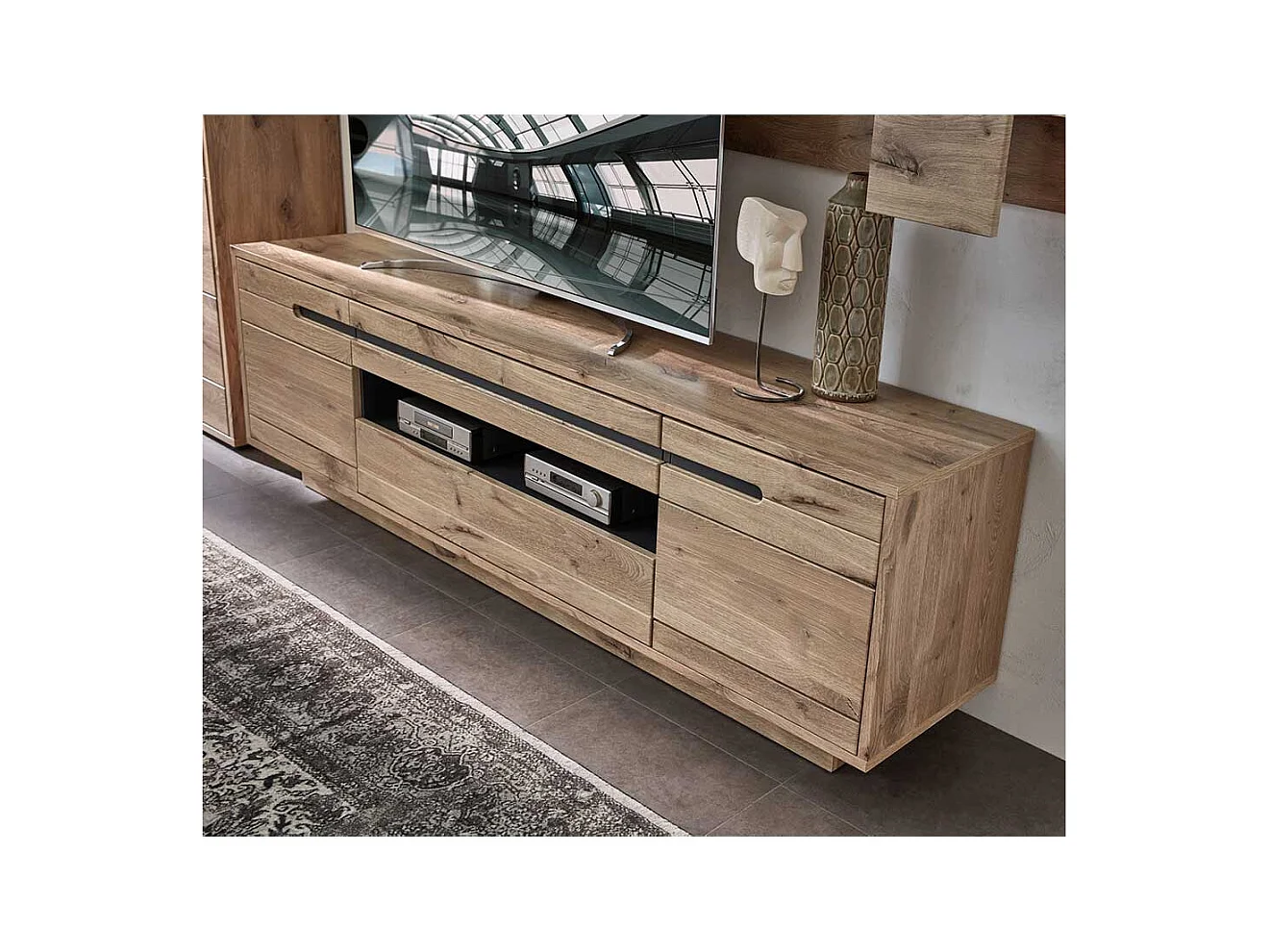 TV Möbel Holzoptik Wildeiche in modernem Design 205 cm breit