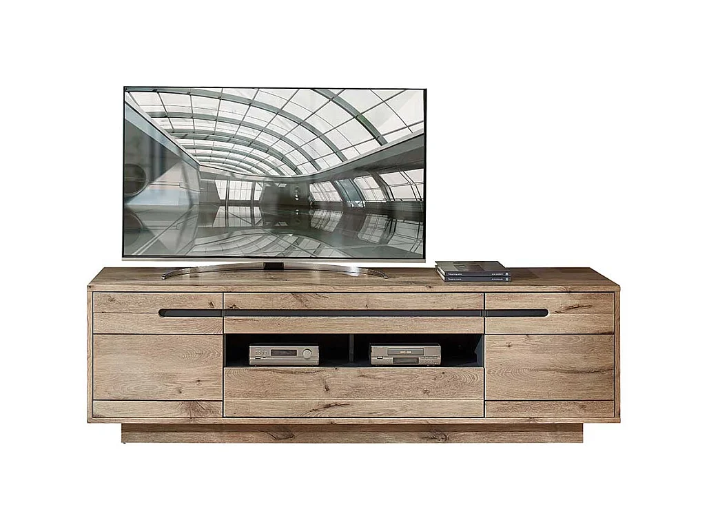 TV Möbel Holzoptik Wildeiche in modernem Design 205 cm breit