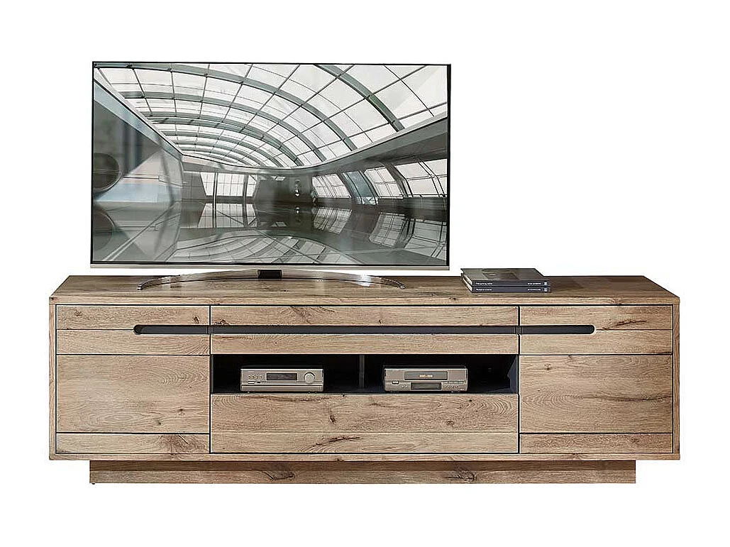 TV Möbel Holzoptik Wildeiche in modernem Design 205 cm breit