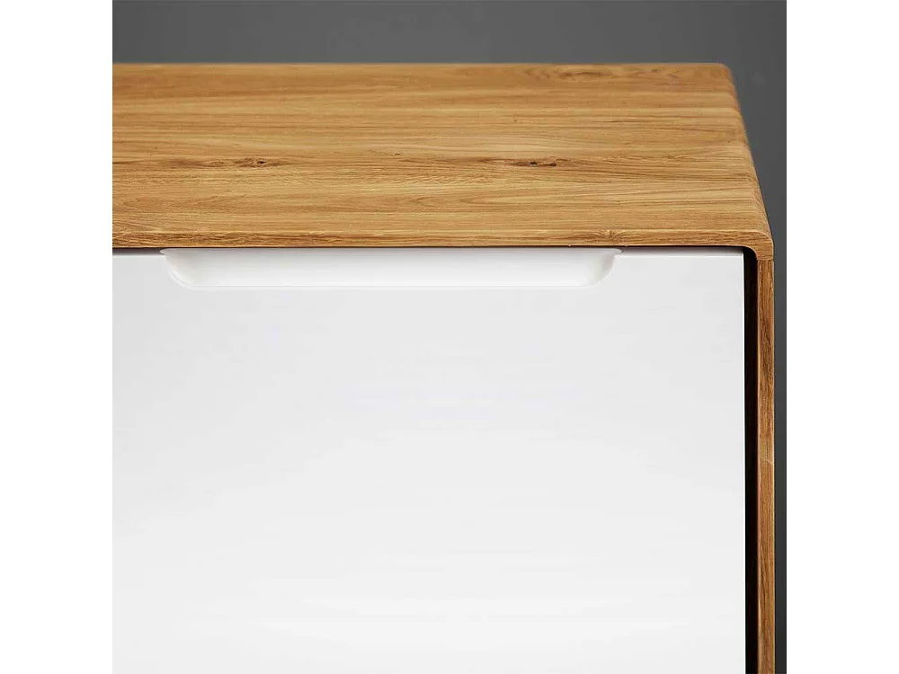 TV Lowboard in Weiß und Wildeiche 180 cm breit