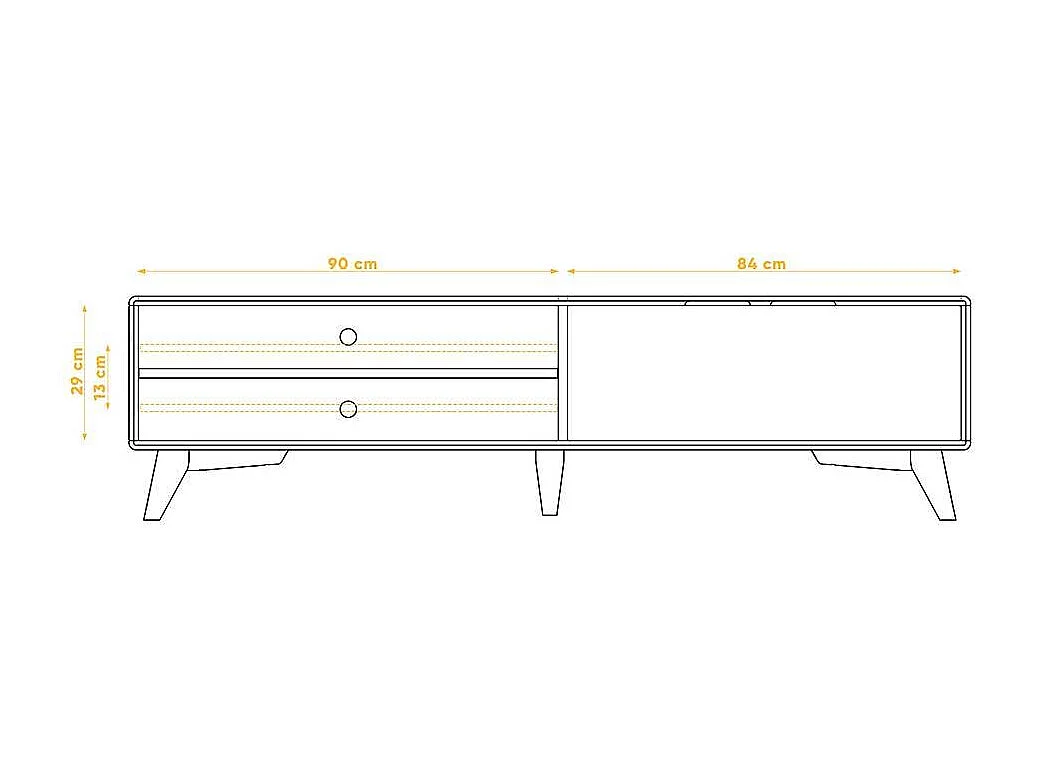 TV Lowboard in Weiß und Wildeiche 180 cm breit