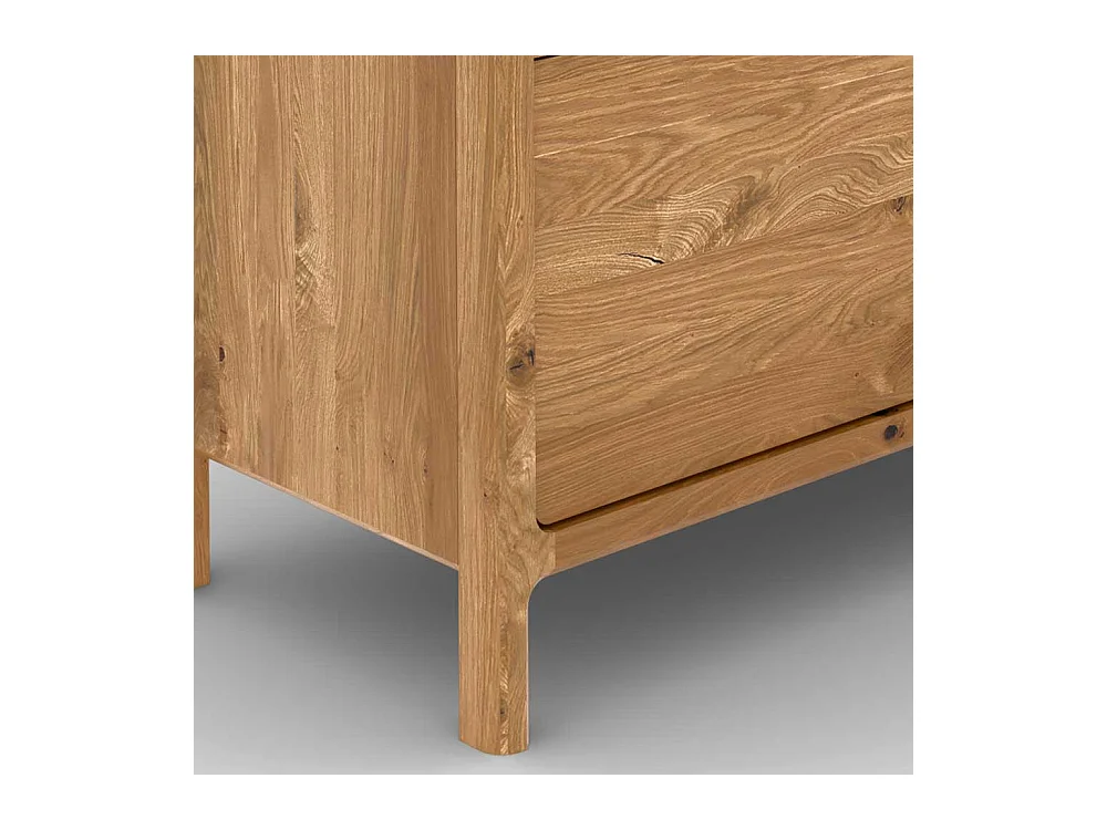 TV Board Lowboard aus Wildeiche Massivholz mit zwei offenen Fächern