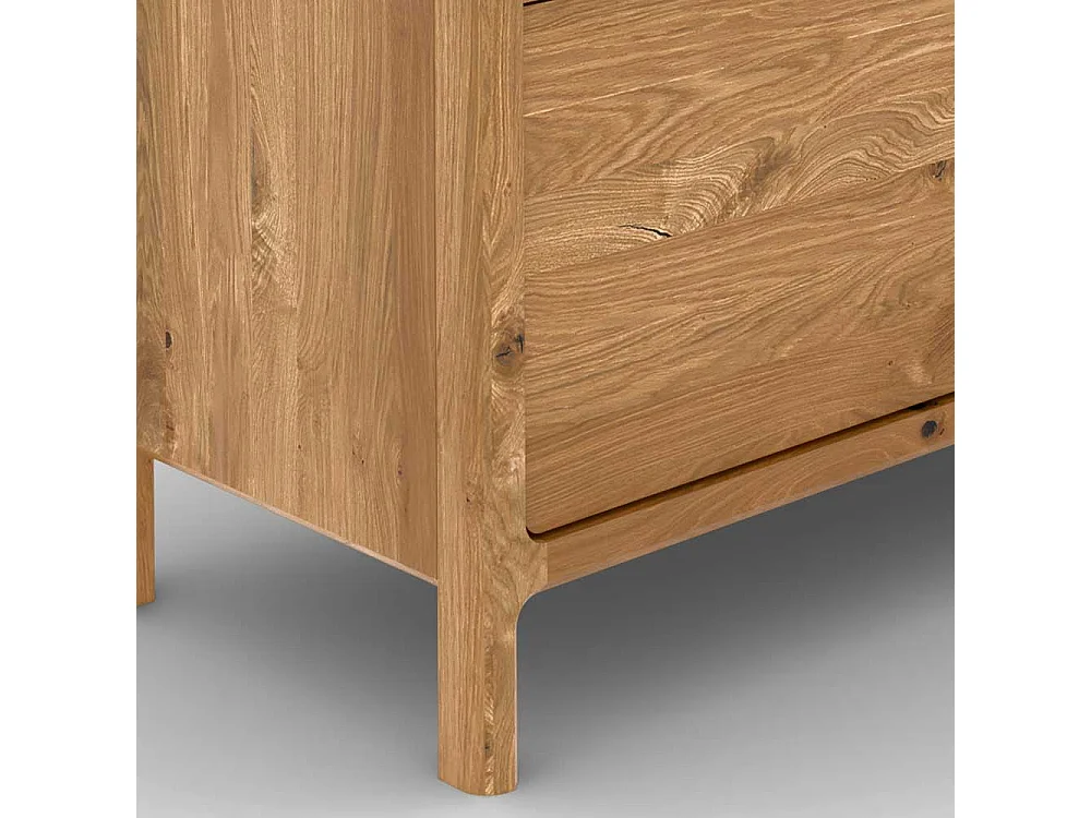 TV Board Lowboard aus Wildeiche Massivholz mit zwei offenen Fächern