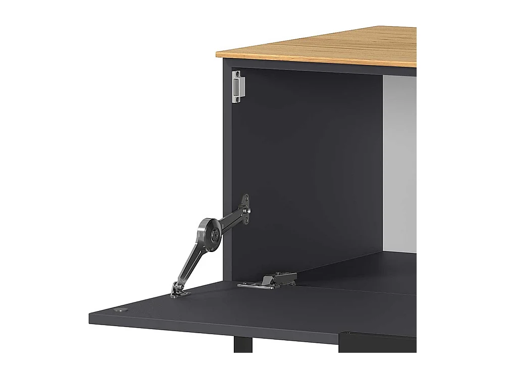 Fernsehmöbel Dunkelgrau und Wildeichefarben 2 Schubladen 1 Klappe