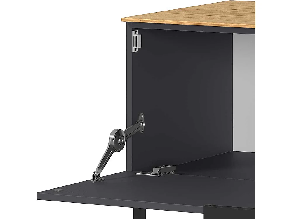 Fernsehmöbel Dunkelgrau und Wildeichefarben 2 Schubladen 1 Klappe