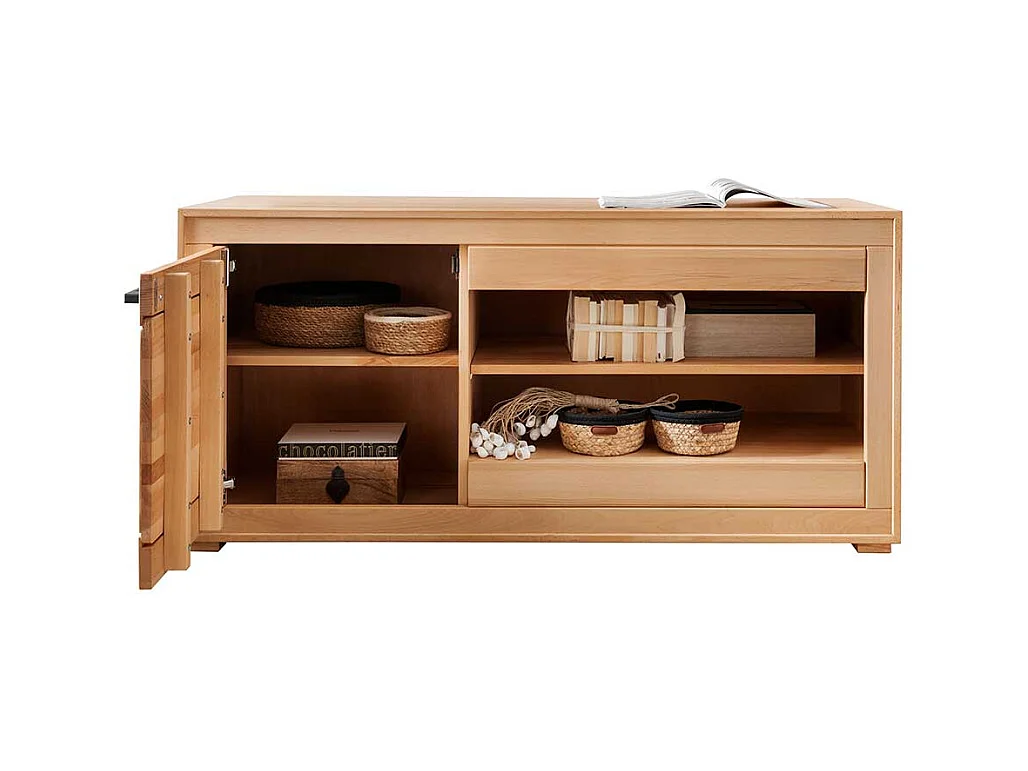 TV Lowboard Kernbuche aus Massivholz 130 cm breit - 62 cm hoch