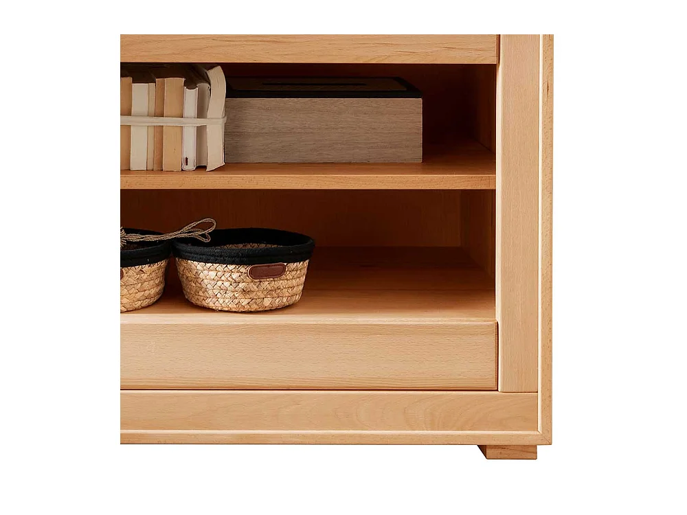 TV Lowboard Kernbuche aus Massivholz 130 cm breit - 62 cm hoch