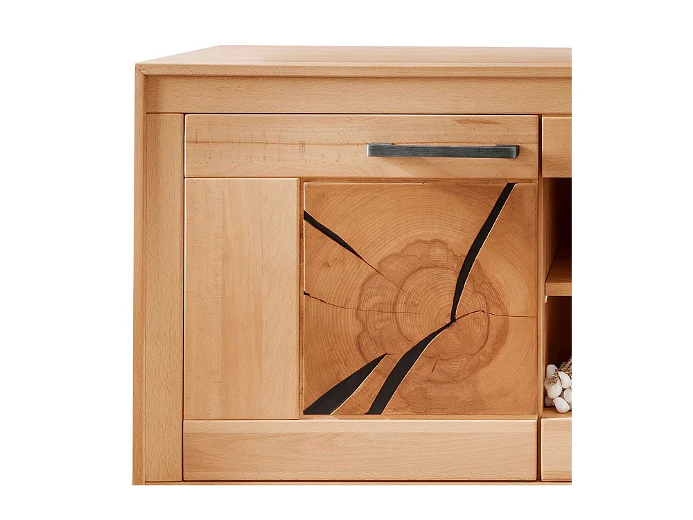 TV Lowboard Kernbuche aus Massivholz 130 cm breit - 62 cm hoch