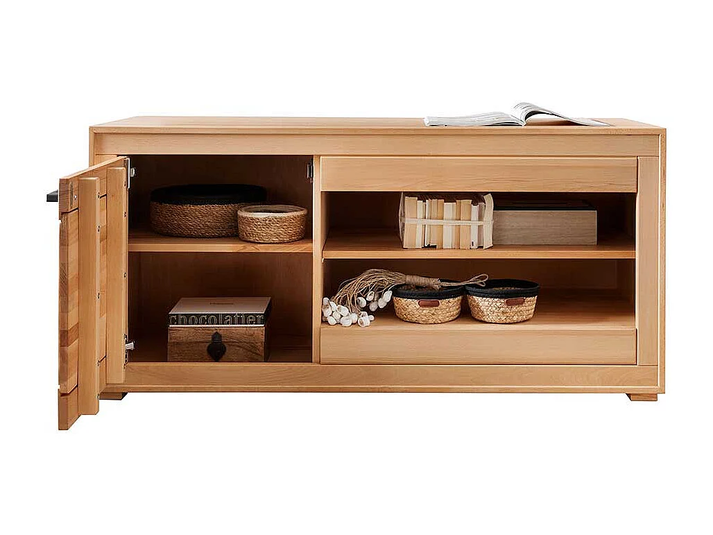 TV Lowboard Kernbuche aus Massivholz 130 cm breit - 62 cm hoch