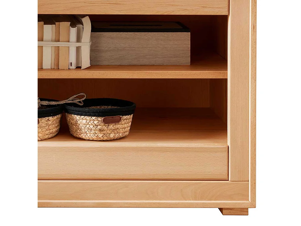 TV Lowboard Kernbuche aus Massivholz 130 cm breit - 62 cm hoch