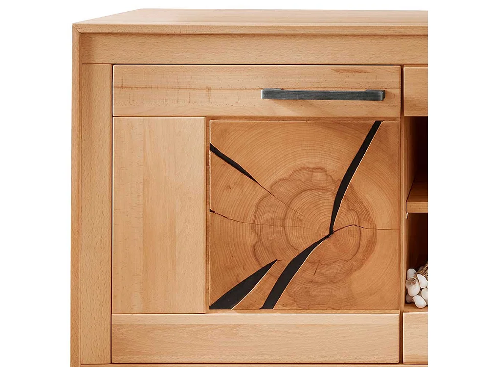 TV Lowboard Kernbuche aus Massivholz 130 cm breit - 62 cm hoch