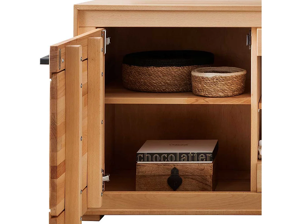 TV Lowboard Kernbuche aus Massivholz 130 cm breit - 62 cm hoch